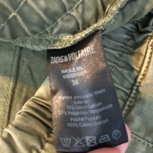 Zadig & Voltaire Parole Military Olive Green Jogger Pants Size Small - Picture 15 of 15
